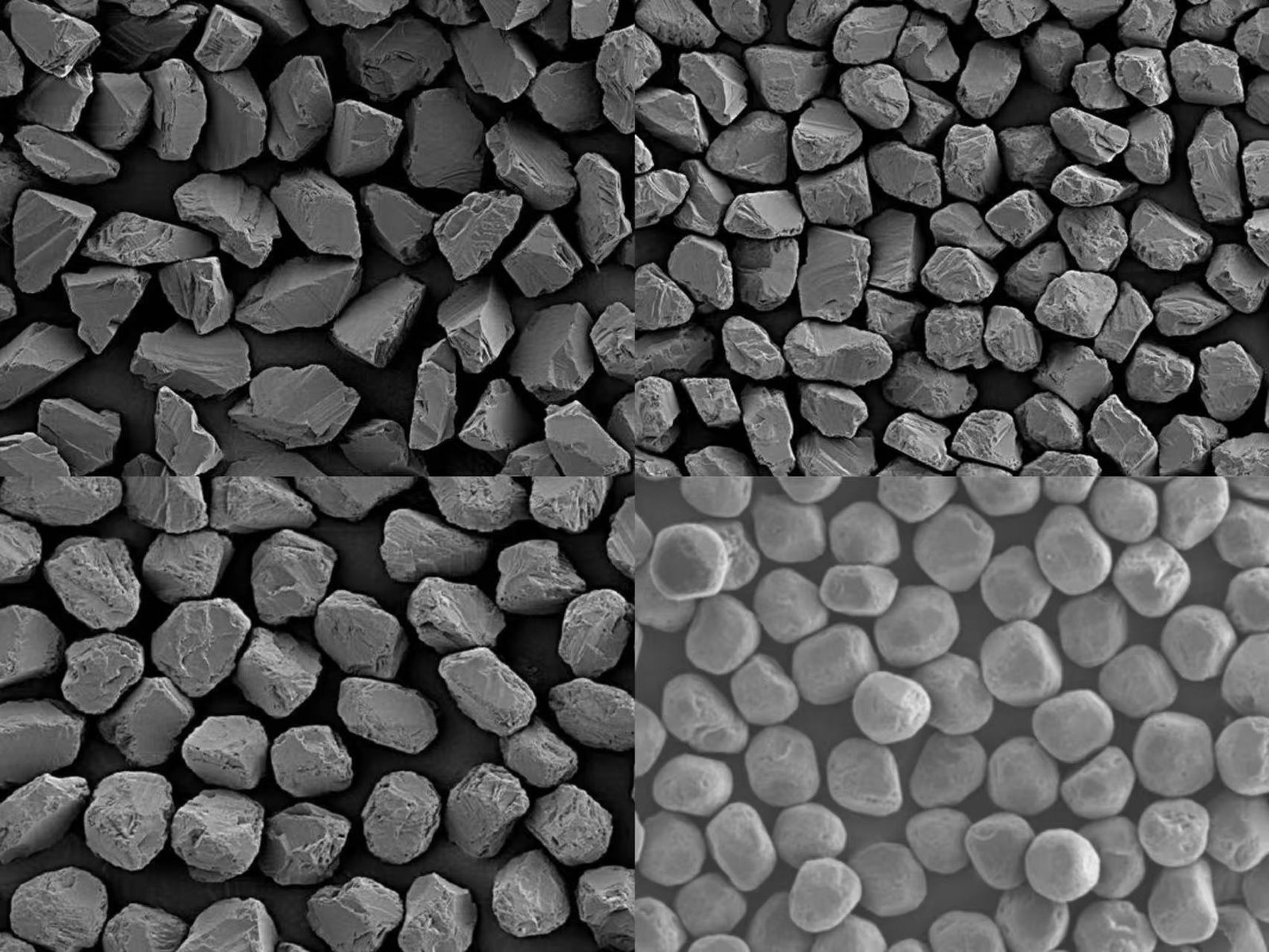 different particel shapes of micron diamondpowder