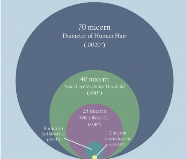 mesh to micron comparison scale