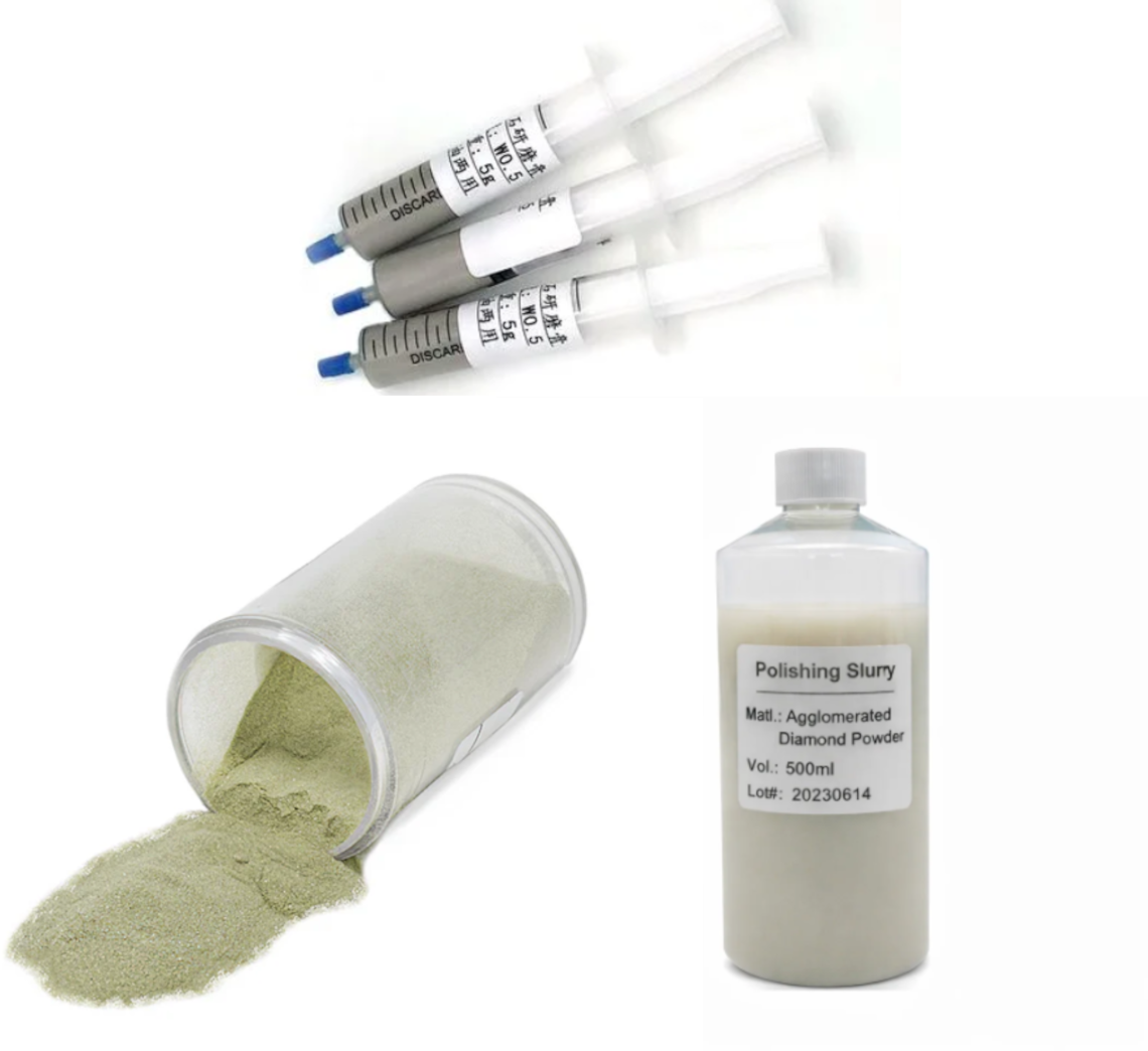 Diamond Slurry, Diamond Paste and dry Diamond Powder