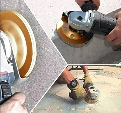 grinding wheel in use