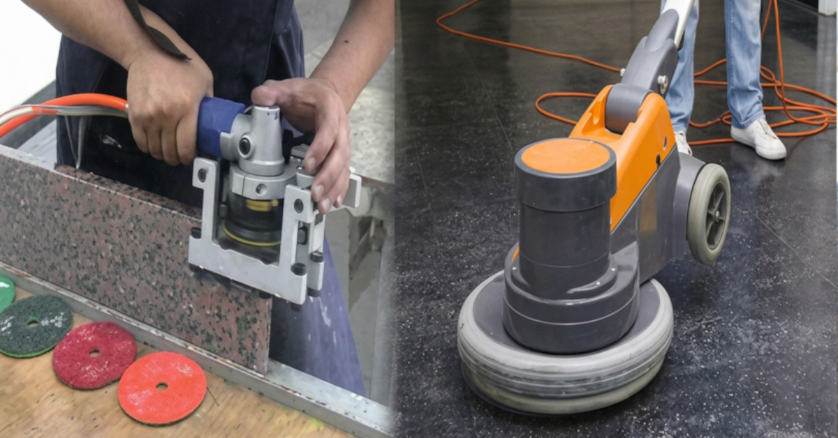 Diamond polishing pads in use featured